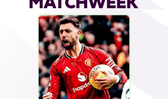 官方：B费当选英超第28轮最佳球员，本赛季已经第四次获奖